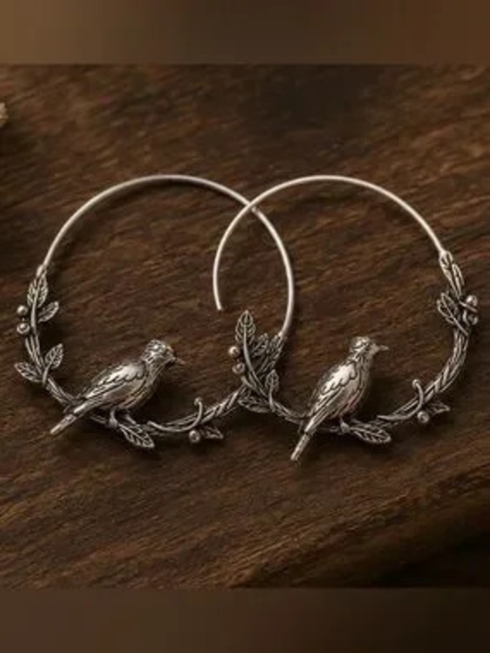 Romantic Vintage Songbird Hoop Earrings